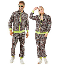 1xWIDMANN Party Kostüm Trainingsanzug Leopard 80er Jahre Outfit Karneval GrößeL✅
