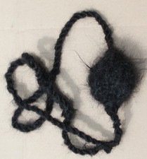 Langhaar Mohair Knebel Gag schwarz