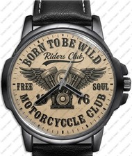 Born Tobe Wild Biker Thema Kunst Stilvoll Lederarmband Armbanduhr