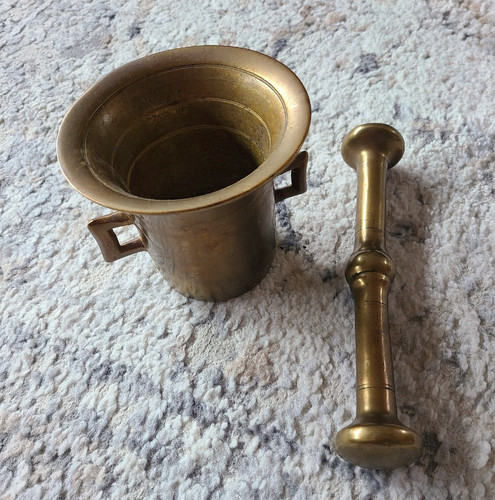 Alter messing mörser mit - messing,
