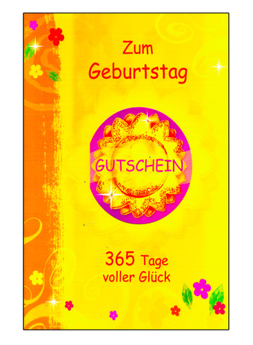 Geburtstagskarte gutschein - a4,