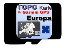 Topografische Karte EUROPA für GARMIN 8GB microSD zum Wandern Radfahren Biken