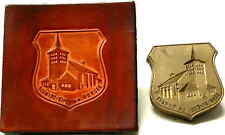 " SCHMIDT/EIFEL AM RURSEE " STEMPEL Rarität Messing LEDER Prägewerkzeug SOUVENIR