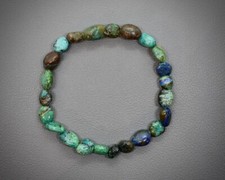 +Natur+ AZURIT NUGGET Edelstein-Armband -Elastisch Ø 7-10 mm/19cm NEU -A-