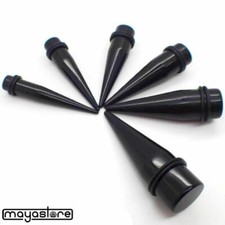 12MM-25MM SCHWARZ TUNNEL DEHNSTIFT SET EXPANDER DEHNER DEHNSTAB TAPER OHR PLUG