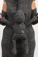 Rundholz DIP Teddybär in Hahnentritt 56 cm, Sammlung Auflösung!