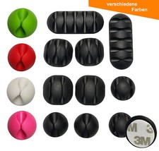 Set Kabelhalter Kabel organizer Kabelführung selbstklebend 3M Schreibtisch Clip