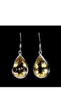 925 Sterling Silber Ohrringe Citrin 16x12mm Natur Edelstein Schmuck