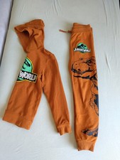 Jungen Kapuzenpullover Jogginghose Jogginganzug 134/ 140 Jurassic Park Orange 