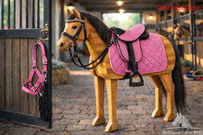 Holzpferde Sattel+Glitzer