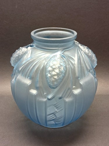 Art déco vase aus blauem - -,
