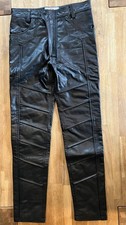 Mens Black Leather Pant Punk