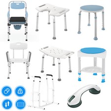 Duschhocker Duschsitz 360° Drehbar Badhocker Verstellbar Duschstuhl Duschgriff /