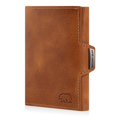 Brown bear slim wallet - bear,