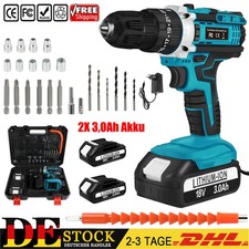 Mit 2 Akku Für Makita Akku-Schlagbohrschrauber Akkuschrauber Set Bohrmaschine