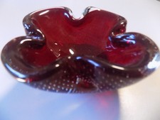 Murano Glas Ascher Schale rot