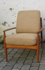 1 Lounge Chair France & Son Grete Jalk Teak / bezogen aufgemöbelt