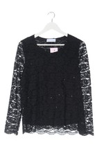JUDITH WILLIAMS Spitzenbluse Damen Bluse Gr. DE 40 schwarz Casual-Look
