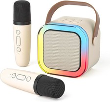 Karaoke Maschine Kinder Bluetooth Karaokemaschine Lautsprecher mit 2 Mikrofonen
