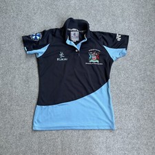 KUKRI Damen Trikot Retro T-Shirt Kurzarm Gr. M Polo Laufshirt Logo A17901 Blau