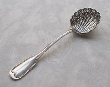 *RAR* Seltener Sieblöffel Augsburger Faden in 950er Silber, Frankreich um 1830