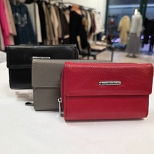 Damen Geldbörse Echtleder Portemonnaie Lederbörse mit Refit-Safe sehr Kompakt