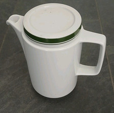 Kaffeekannen Kännchen RATIONELL Weiß Grün Porzellan DDR Teekanne Mitropa ca.1,3l