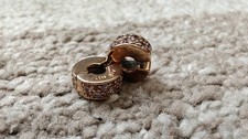 1x Original Pandora Rosa / Roségold Clip Charm