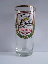 "Pöhla Bräu" Becherglas mit Füllstrich 0,25 aus dem Erzgebirge - von vor 1989 !!
