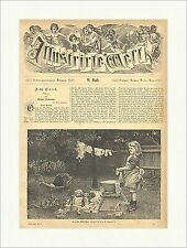 Große Wäsche Barnell Kinder Puppenkleidung Puppenwagen Leine Holzstich E 4418