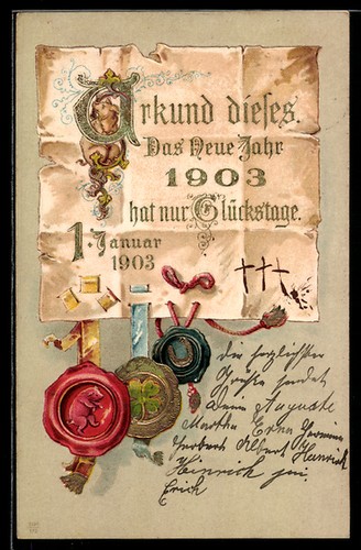 Jahreszahl 1903 mit urkunde - jahreszahl,