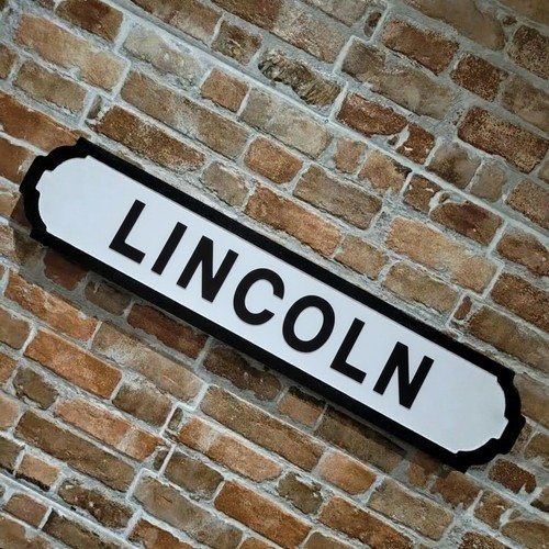 Lincoln schild holzimitat - schild,