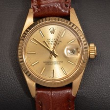 Präsidentielle Rolex Datejust 6917 Lederarmband Uhr 26mm Champagner Zifferblatt