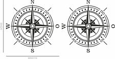 2 Aufkleber Kompass Windrose