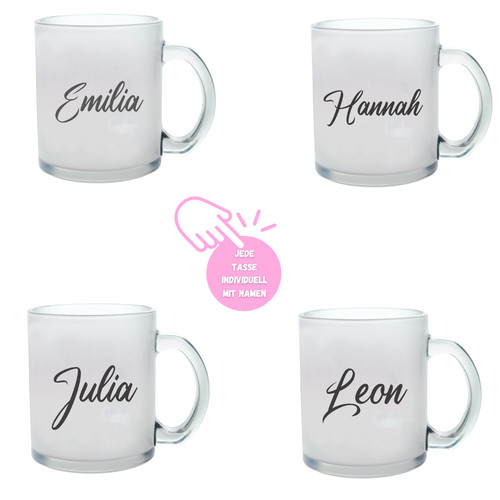 Glas tasse mit namen - mit,