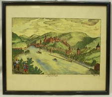 (H798) Lithografie "Ansicht /
