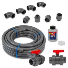 Verrohrungsset Poolbau PVC für Pool mit Flexschlauch 25m inkl. Griffon Kleber