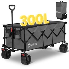Bollerwagen Faltbar Zusammenfaltbar Strandkarren 300L Transportwagen 123 cm Lang