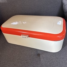 Brotkasten Emaille antike Brotbox emailliert Katalin Griff Brotdose groß Vintage