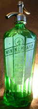 Seltene MINNEHAHA CLUB SODA grün SELTZER BOTTLE SIPHON SIPHON FLASCHE SODAFLASCHE