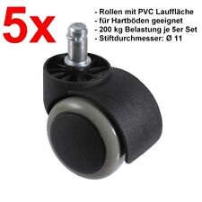 5x Büro Stuhlrollen 11mm  200kg Belastung Ø50mm Hartbodenrollen keine Kratzer