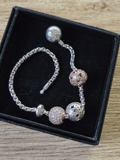 Thomas Sabo Armband Karma Beads 19cm 3 Kugeln 1 Stopper Silber Rosé