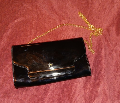 Handtasche lack schwarz - schwarz,