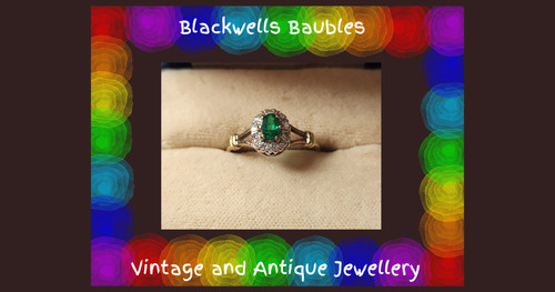 Smaragd diamant halo - &, 9kt