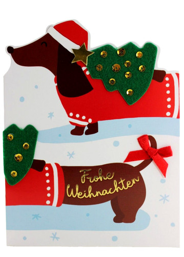 Dackel weihnachtskarte - dackel,