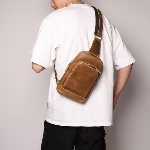 Herren leder sling tasche - herren,