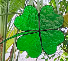 Bleiverglasung Suncatcher- Fensterbild Glücksklee 20,5 cm  in Tiffany