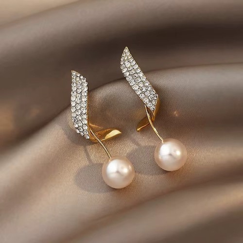 Ohrringe perle strass - ohrringe,