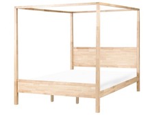 Himmelbett Holz hellbraun 180