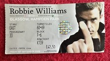 Robbie williams concert ticket - robbie,